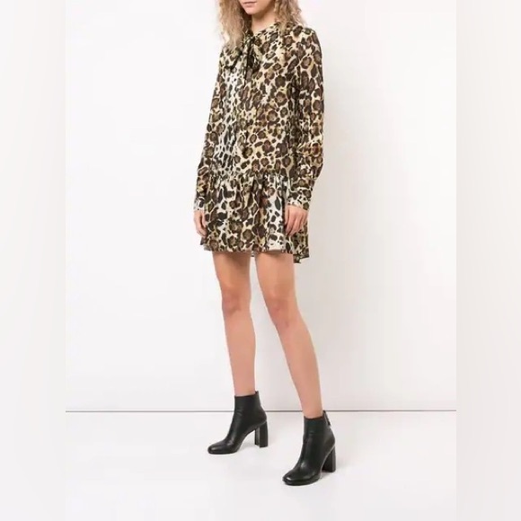 Alexis Lydia Leopard Long Sleeve Mini Dress XL Animal Print - Picture 4 of 8